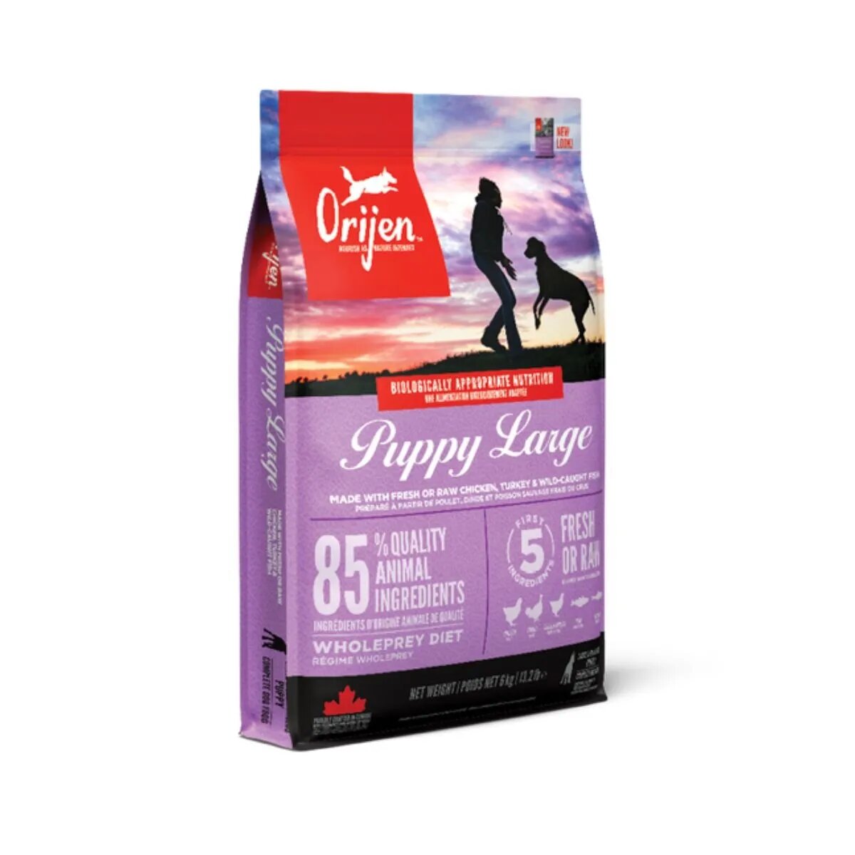 Orijen Puppy Large hrană uscată fără cereale câini junior Puppy Large Breed L-XL Pui și Curcan hrană uscată fără cereale câini junior 11.4kg