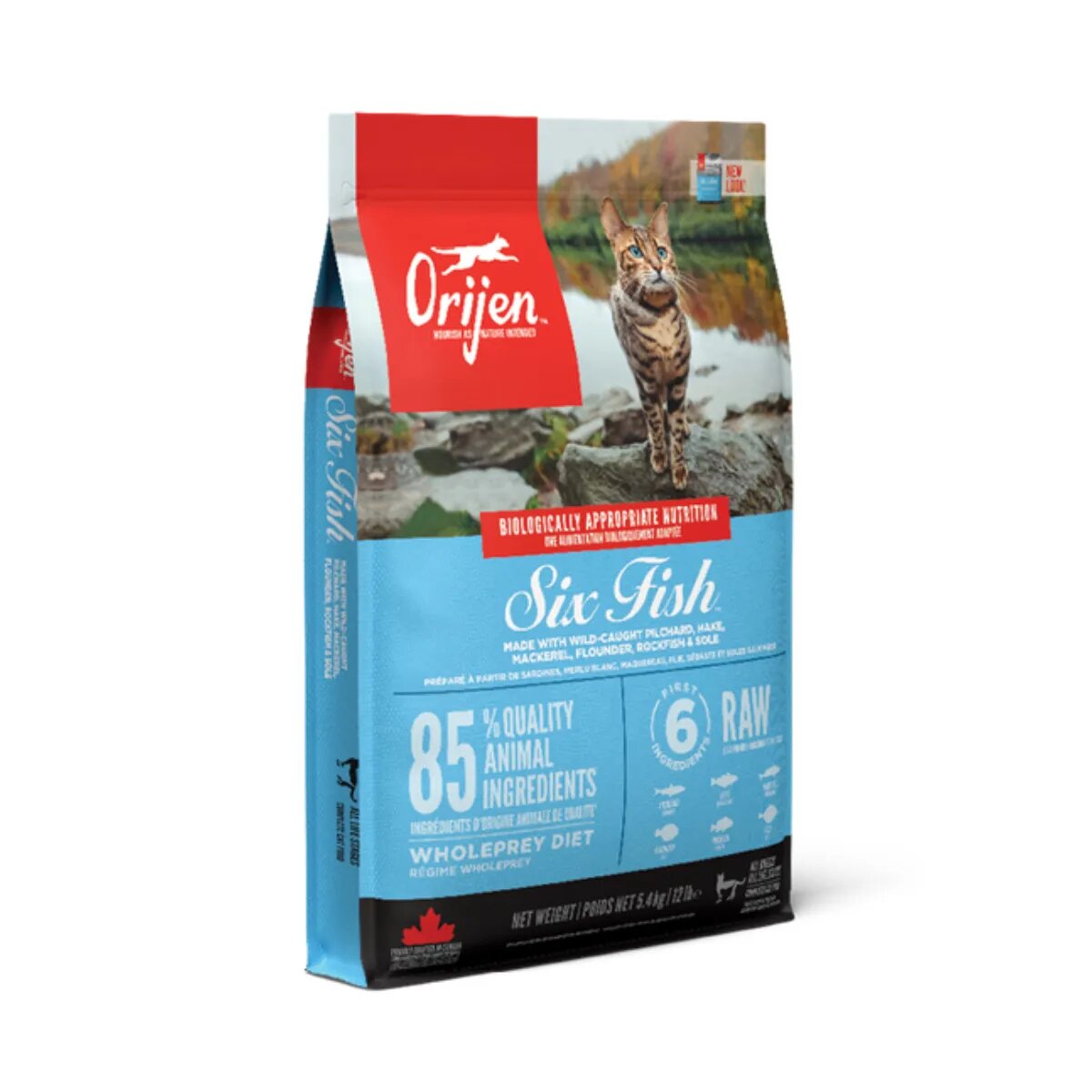 Orijen Six Fish Pește hrană uscată fără cereale pisici 5.4kg