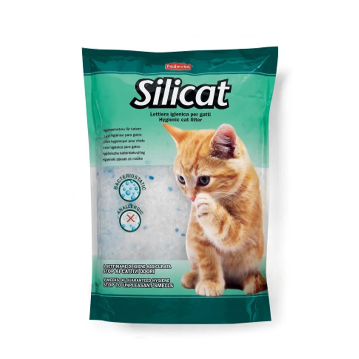 Padovan neparfumat așternut igienic pisici granule silicat neaglomerant neutralizare mirosuri 5l