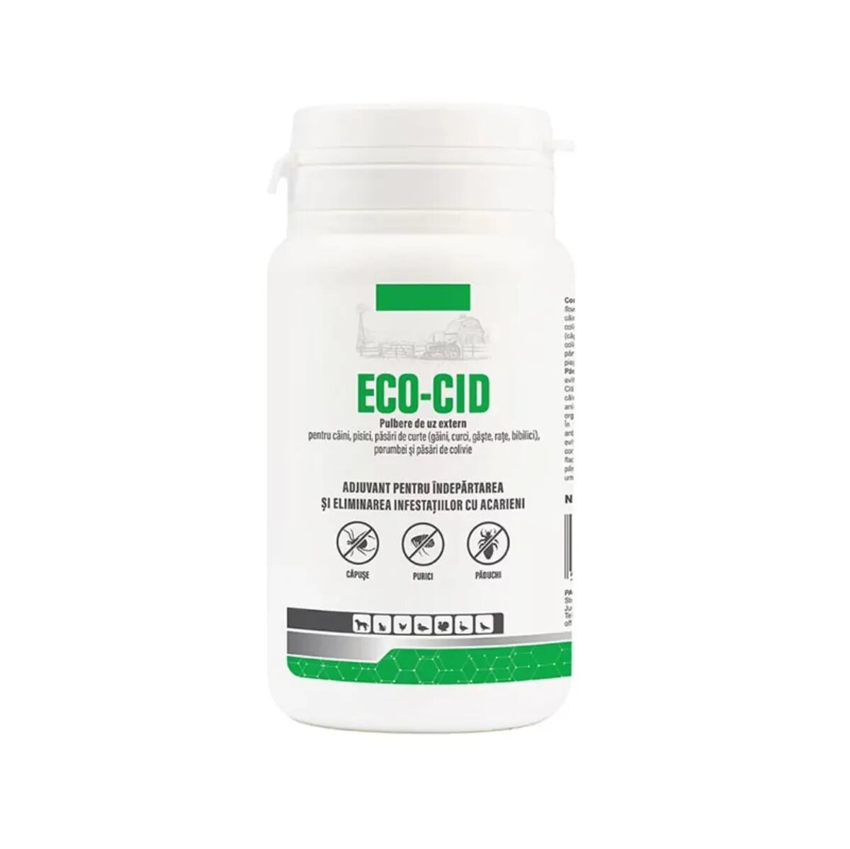 Pasteur Eco Cid deparazitare externă câini pisici și păsări pudră 100g