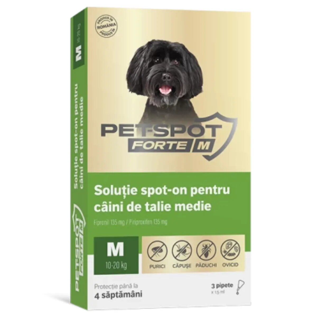 Pasteur Pet Spot Forte deparazitare externă câini pipetă Pet Spot Forte deparazitare externă câini M(10 - 20kg) pipetă 1.5ml x 3buc