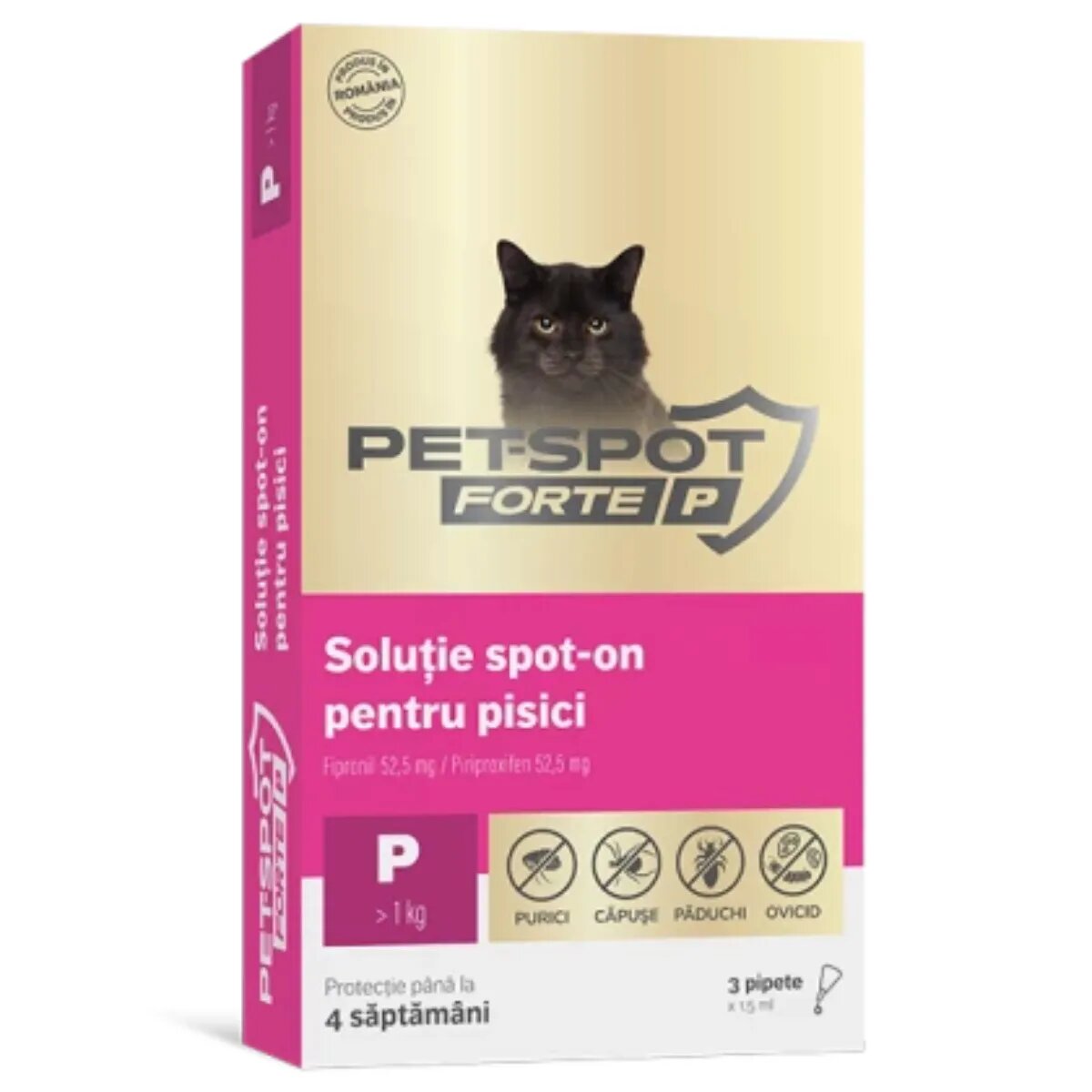 Pasteur Pet Spot Forte P deparazitare externă pisici pipetă 1.5ml x 3buc