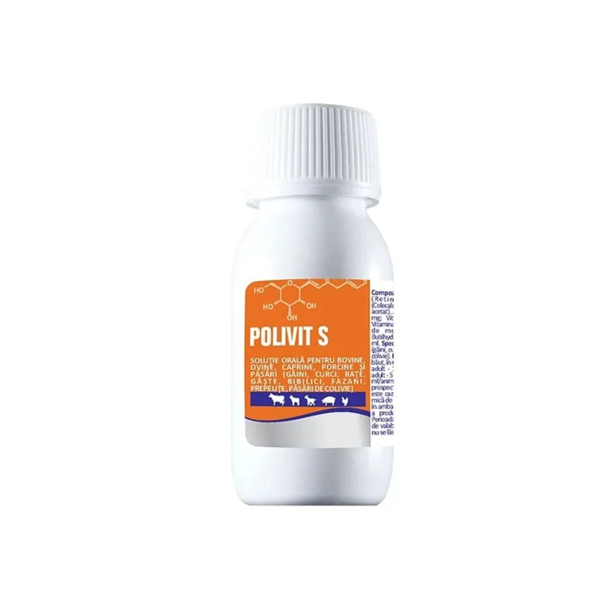Pasteur POLIVIT S multivitamine animale și păsări flacon suspensie orală POLIVIT S multivitamine animale și păsări flacon 50ml suspensie orală