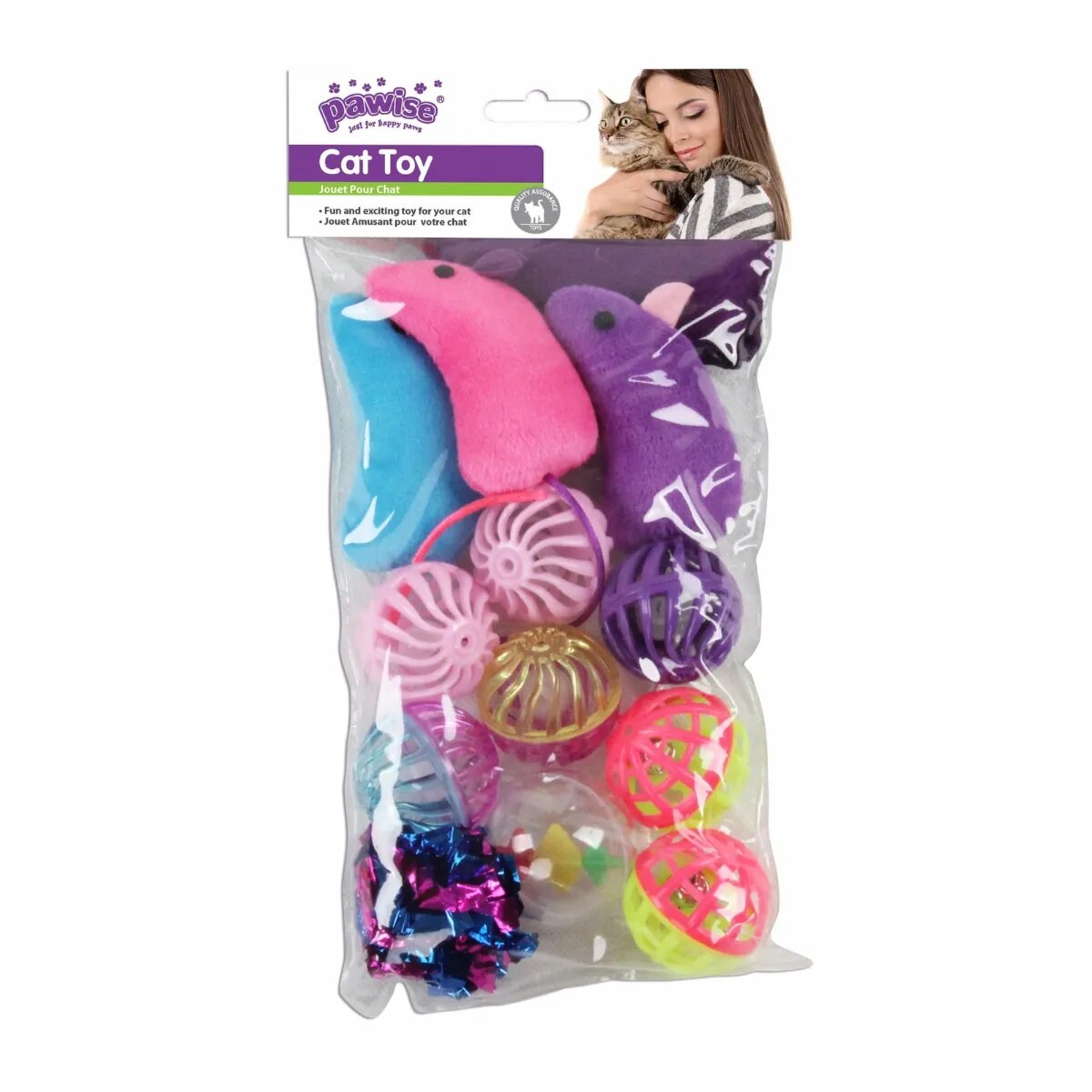 Pawise Ball& Mice jucărie minge pisici plastic activități fizice diverse culori
