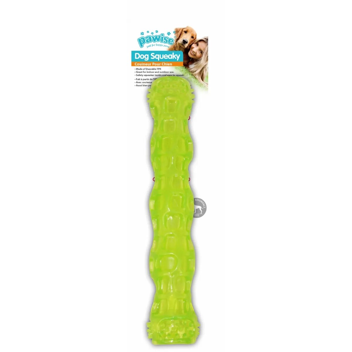 Pawise Bat jucărie de aport câini S-L plastic dentiție luminoasă verde 18 cm