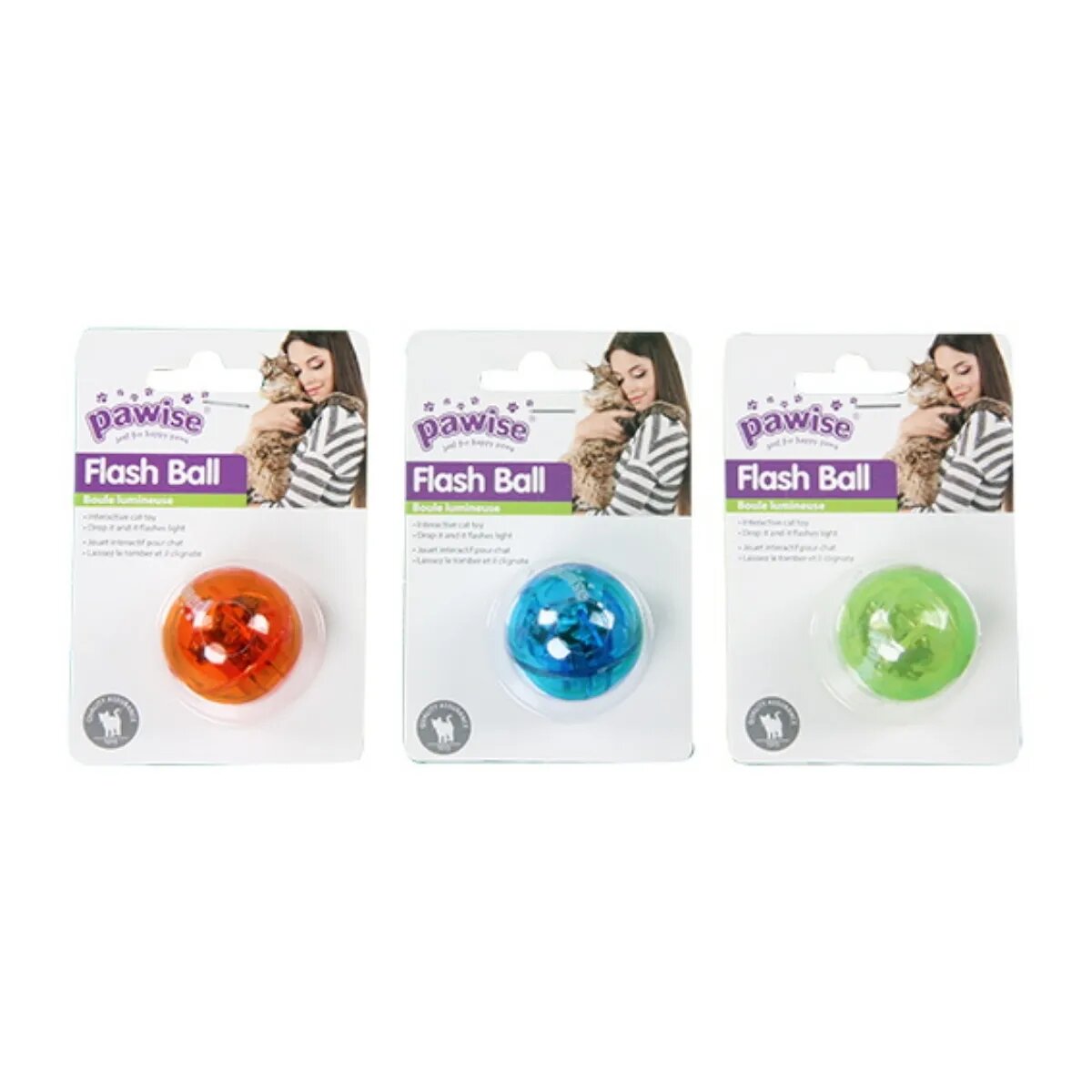 Pawise jucărie minge pisici plastic luminoasă activități fizice diverse culori