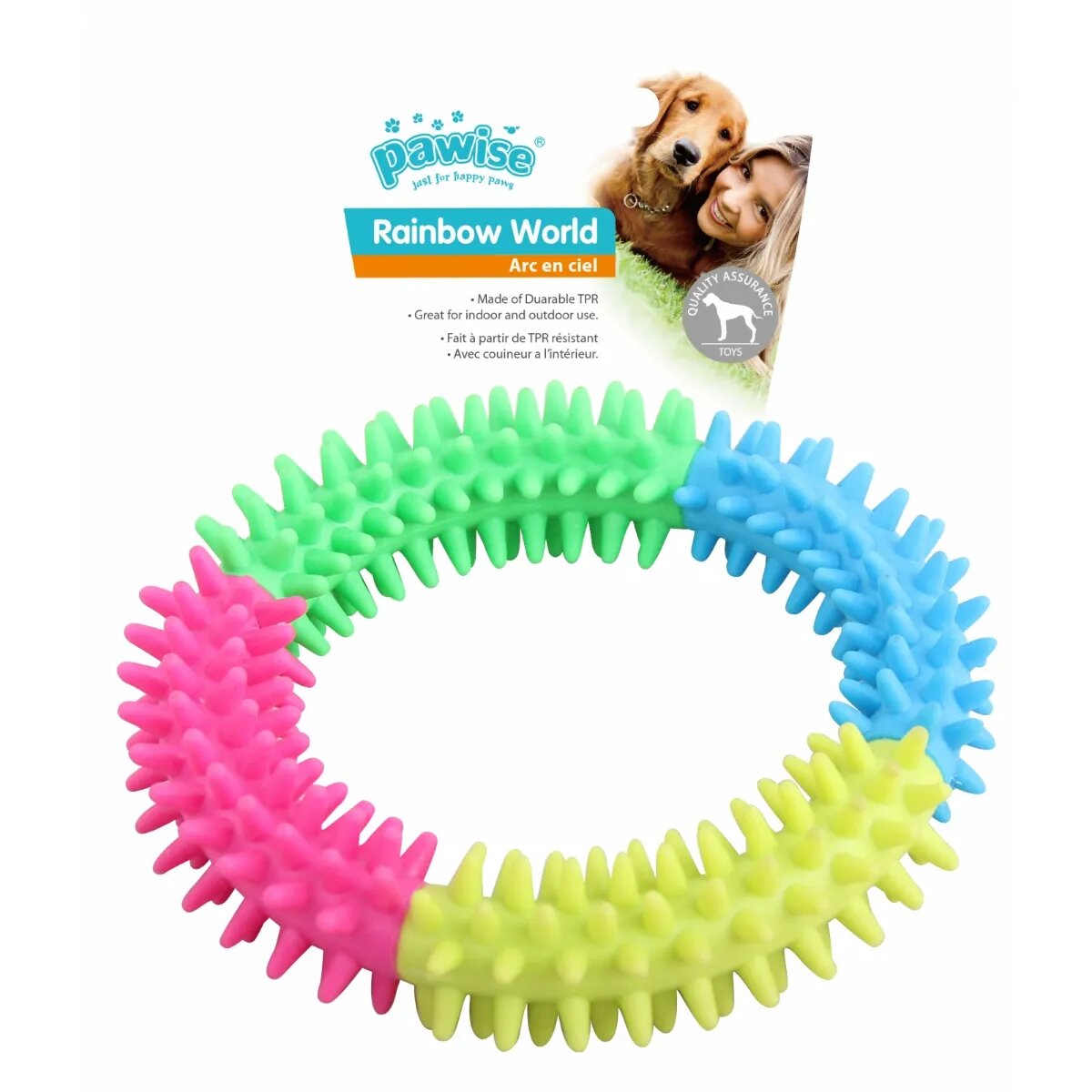 Pawise Rainbow jucărie de ros câini M cauciuc dentiție multicolor