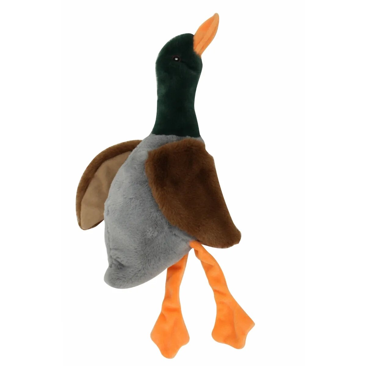 Pawise Rață jucărie de pluș câini S-L pluș cu sunet maro și verde Rață jucărie de pluș câini S-L pluș cu sunet maro și verde 30 cm