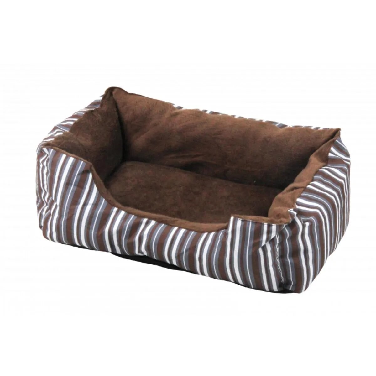 Pawise Strip pat dreptunghiular câini poliester imprimeu geometric pernă reversibilă maro și alb 50x38cm