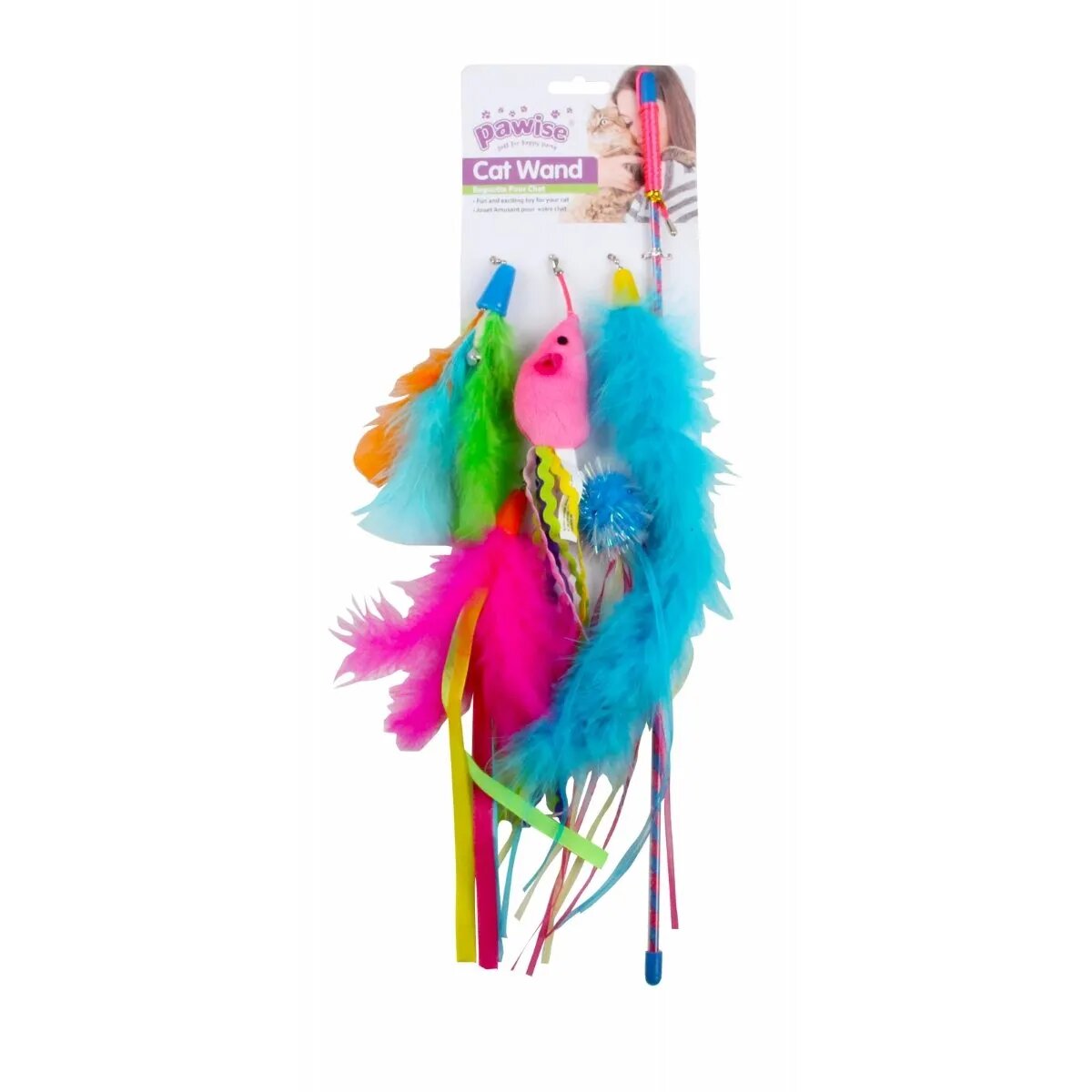 Pawise Value Pack jucărie undiță pisici textil activități fizice diverse culori