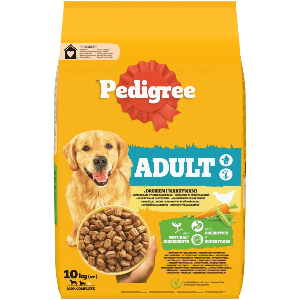 PEDIGREE Adult M-XL Pasăre și Legume hrană uscată câini 10kg