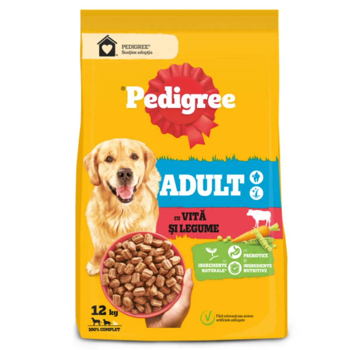 PEDIGREE Adult M-XL Vită și Legume hrană uscată câini 10+2kg GRATUIT