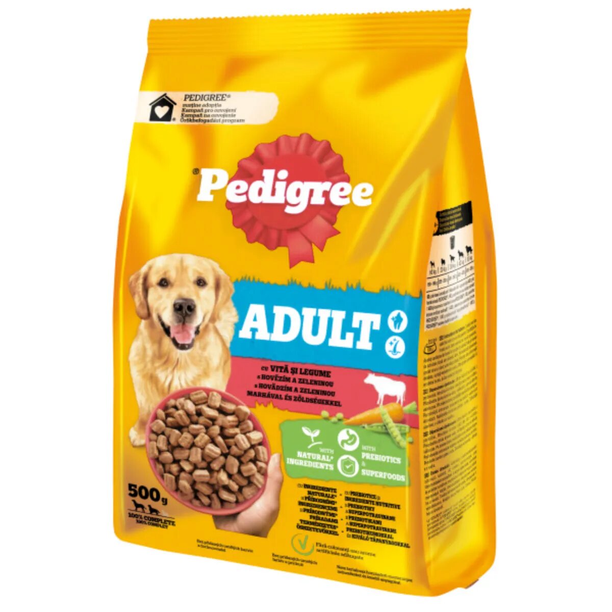 PEDIGREE Adult M-XL Vită și Legume hrană uscată câini 500g