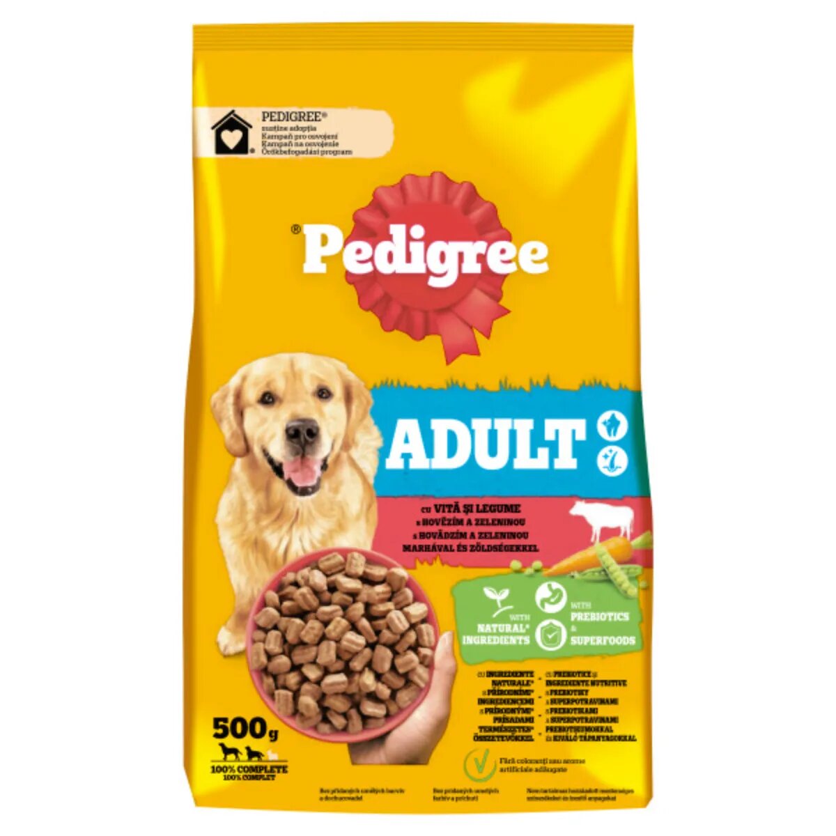PEDIGREE Adult M-XL Vită și Legume hrană uscată câini 500g