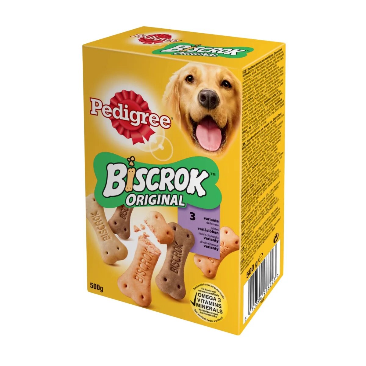 PEDIGREE Biscrok Multi Mix recompense câini biscuiți Pui Vită și Miel 500g
