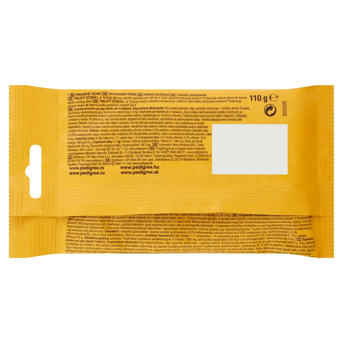PEDIGREE DentaStix Daily Fresh recompense câini talie mica batoane ceai verde 7buc