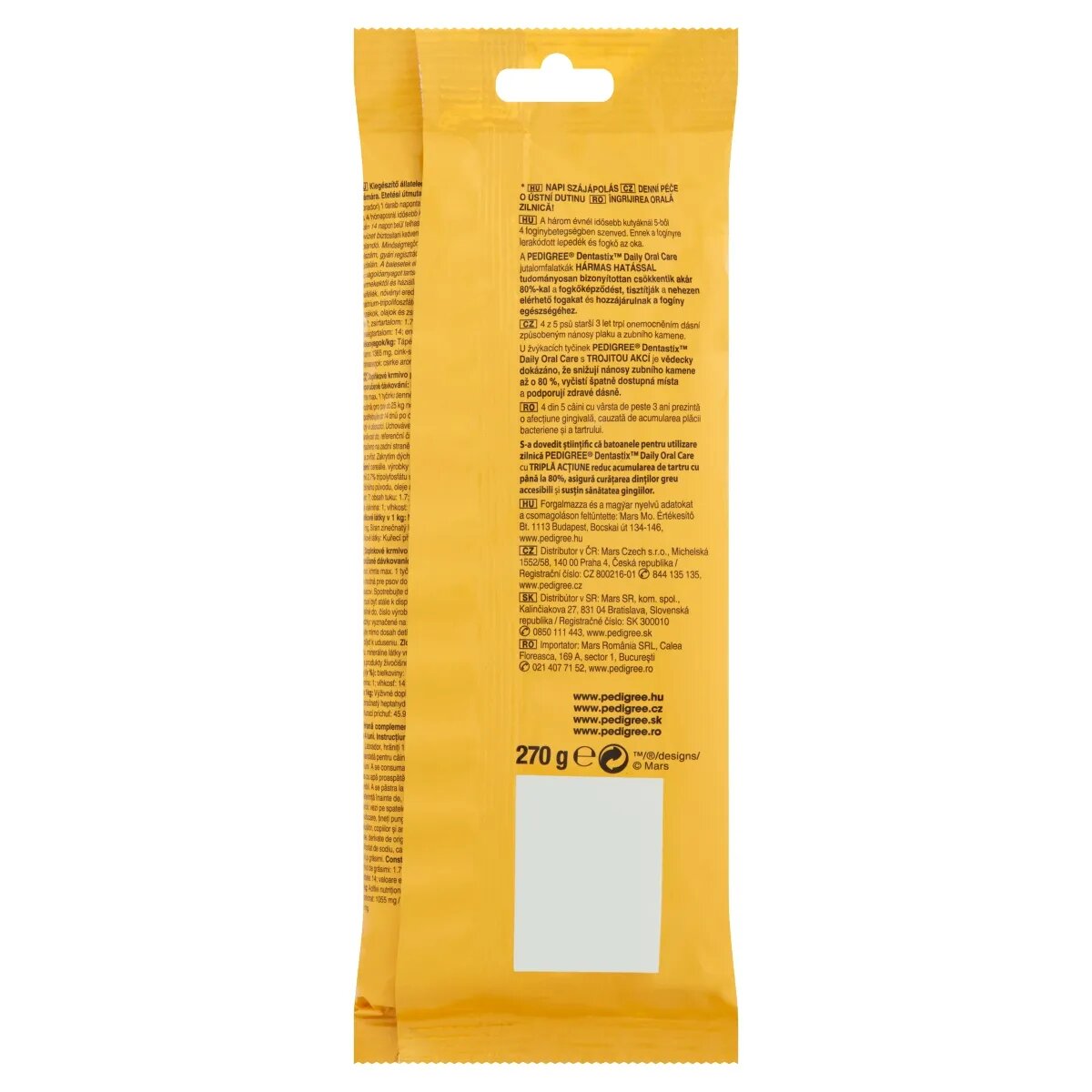PEDIGREE DentaStix Daily Oral Care recompense câini talie mare batoane 7buc