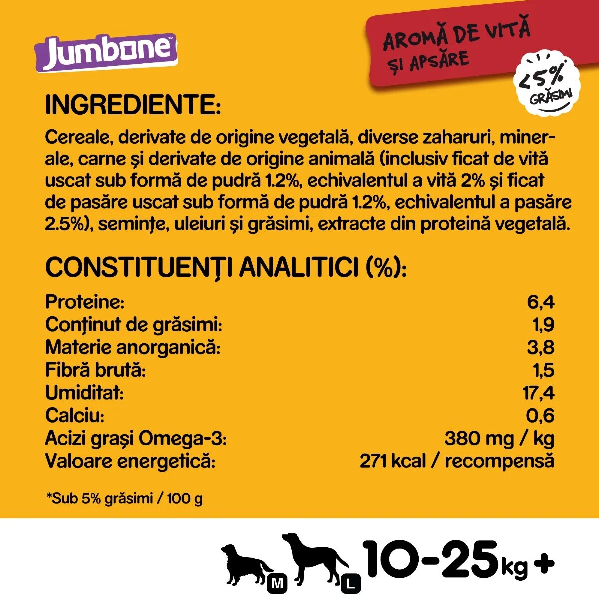PEDIGREE Jumbone Medium recompense câini Vită și Pasăre batoane 2 buc 180g