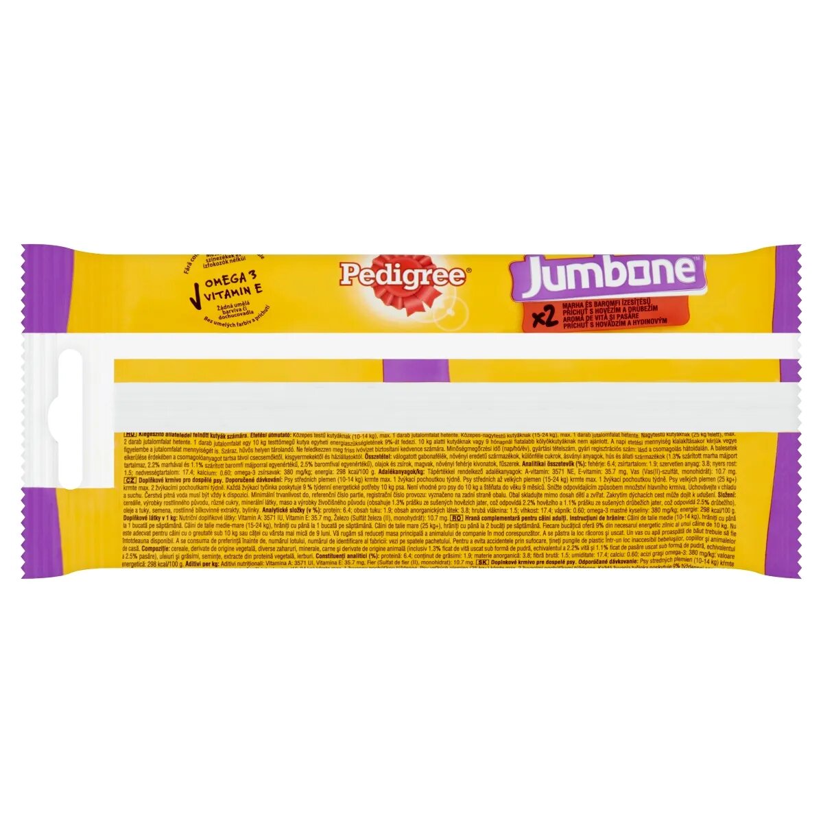 PEDIGREE Jumbone Medium recompense câini Vită și Pasăre batoane 2 buc 180g