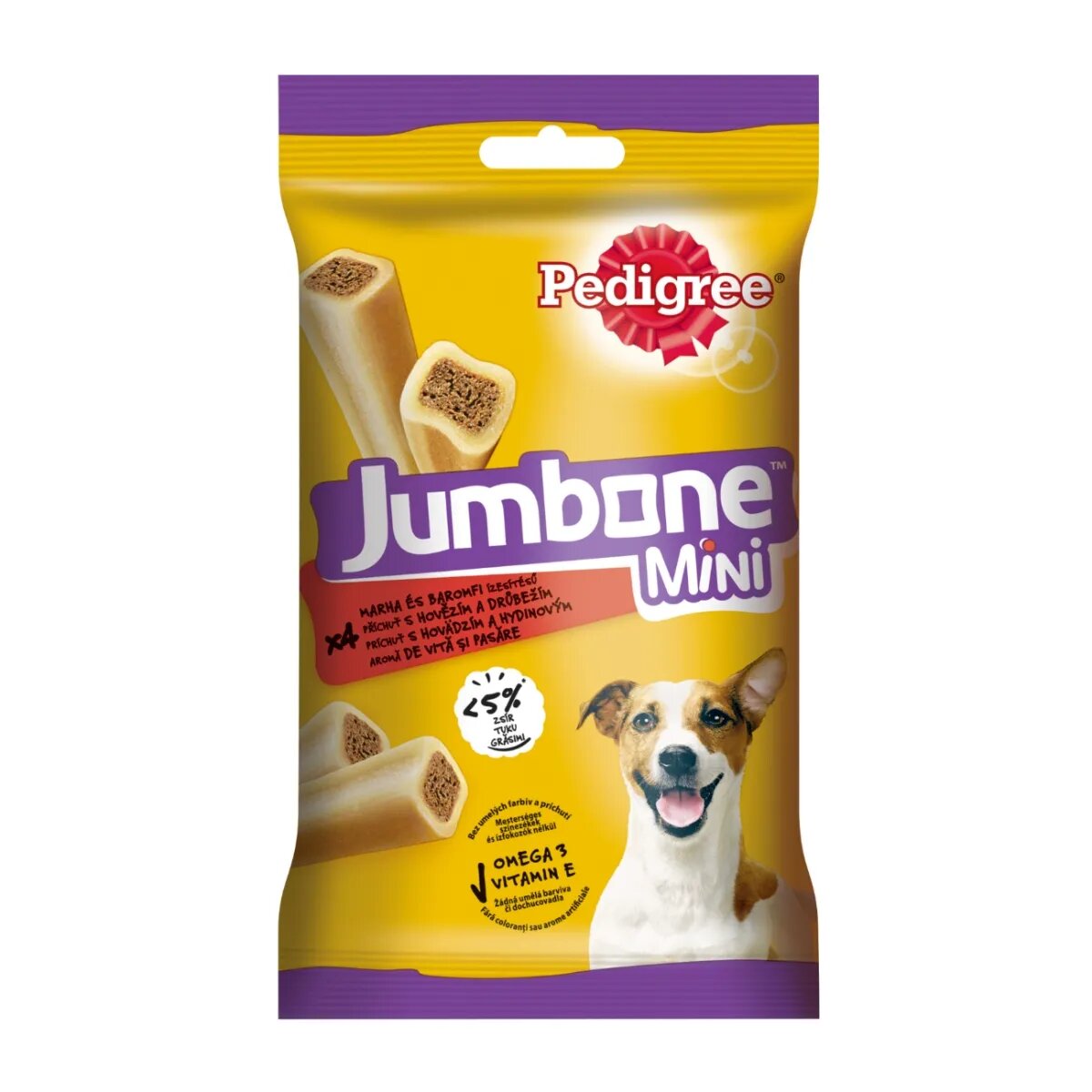 PEDIGREE Jumbone Mini recompense câini Vită și Pasăre batoane 4 buc 160g