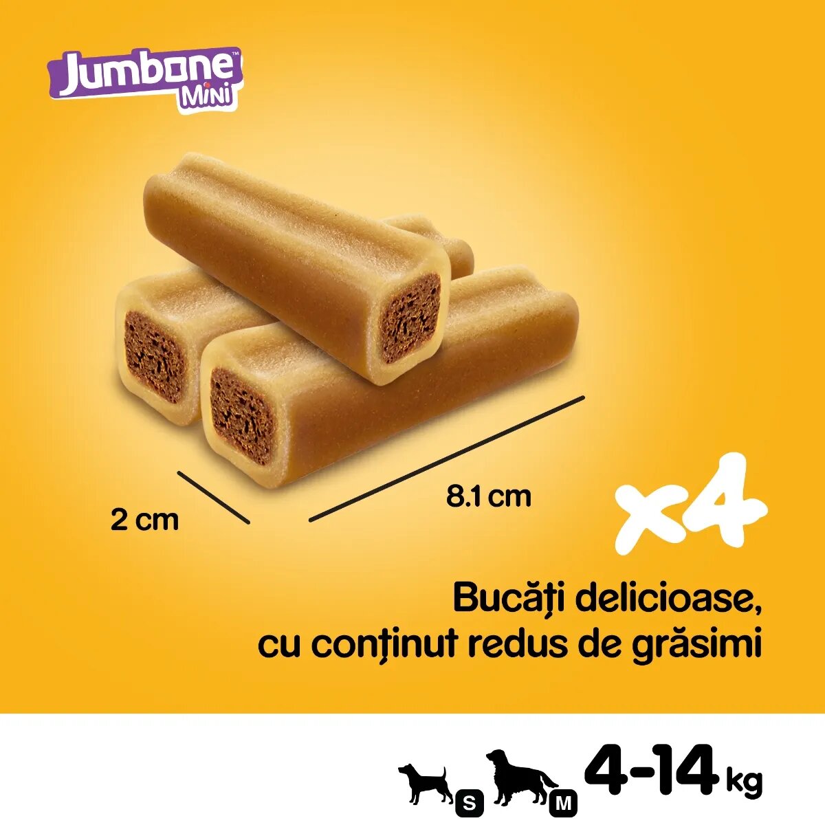 PEDIGREE Jumbone Mini recompense câini Vită și Pasăre batoane 4 buc 160g