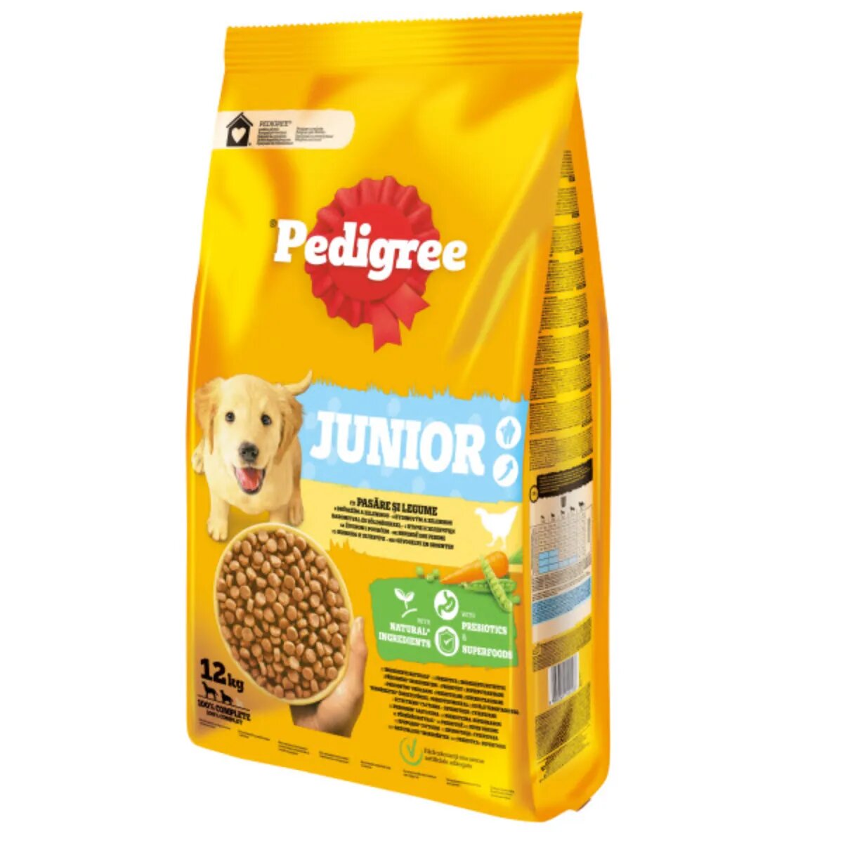 PEDIGREE Junior M-XL Pasăre și Legume hrană uscată câini junior 12kg