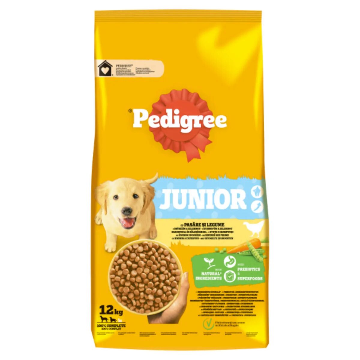 PEDIGREE Junior M-XL Pasăre și Legume hrană uscată câini junior 12kg