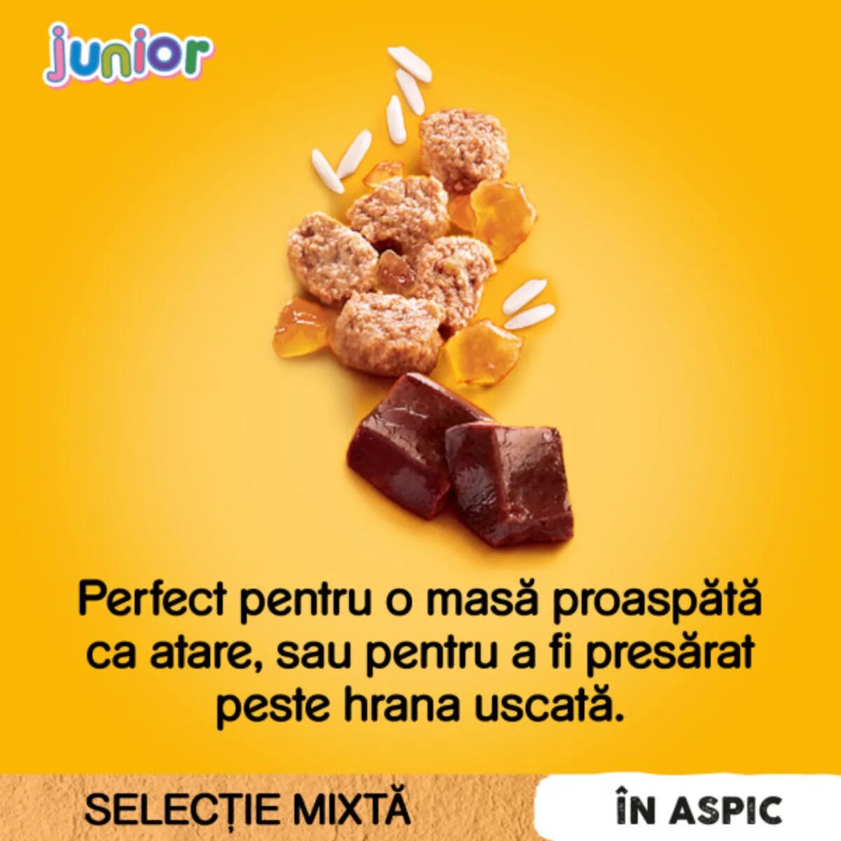 PEDIGREE Junior Selectie Mixta XS-XL Carne și Orez plic hrană umedă câini junior (în aspic) multipack 100g x 4buc
