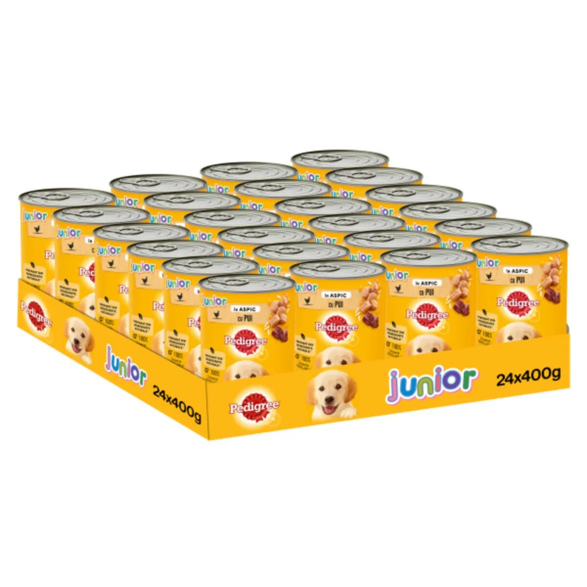 PEDIGREE Junior XS-XL Pui conservă hrană umedă câini junior (în aspic) bax 400g x 24buc