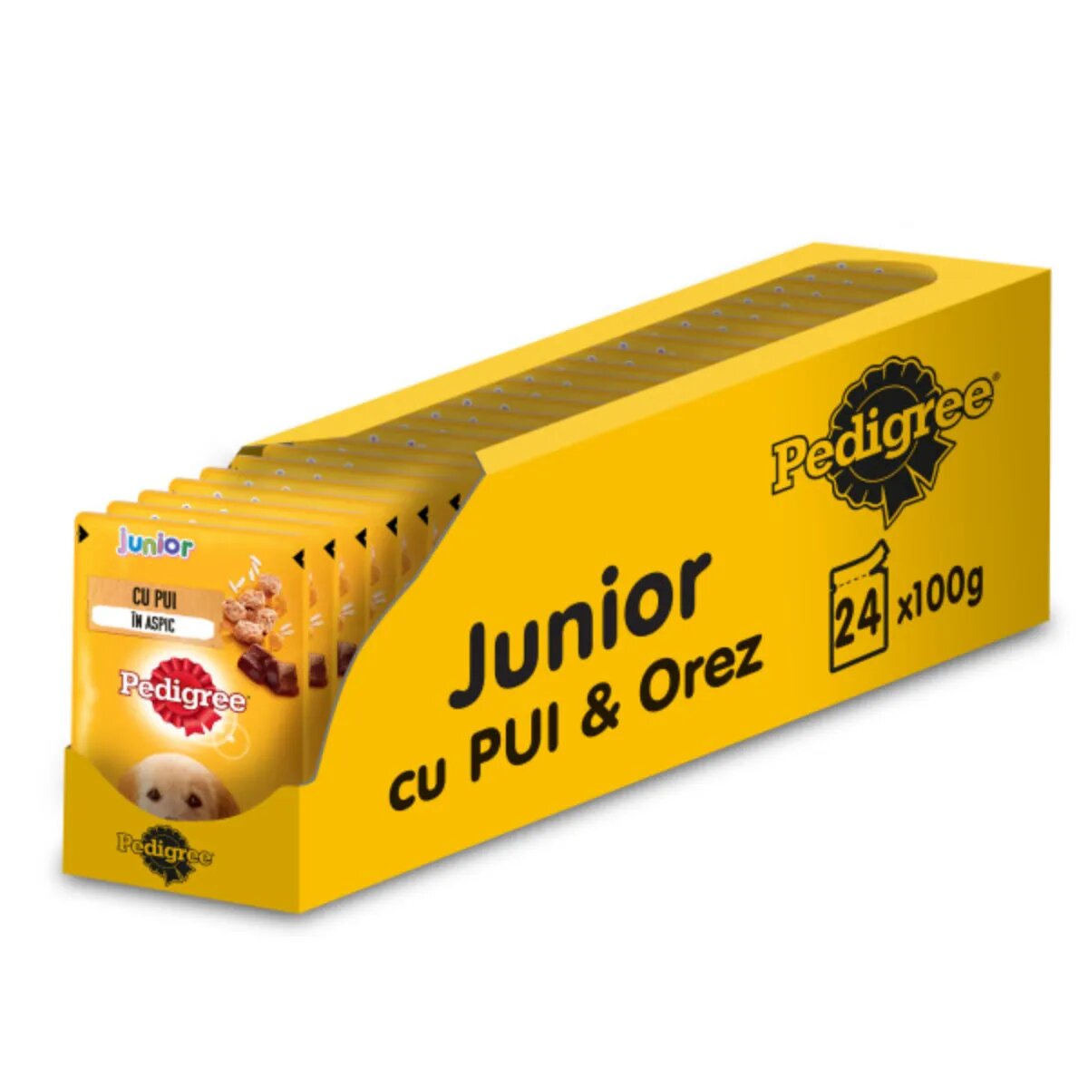 PEDIGREE Junior XS-XL Pui plic hrană umedă câini junior (în aspic) bax 100g x 24buc