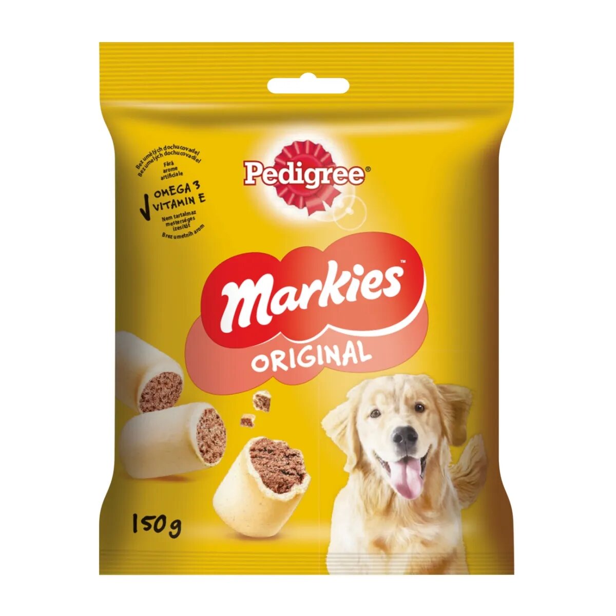 PEDIGREE Markies recompense câini biscuiți aromă de măduvă 150g