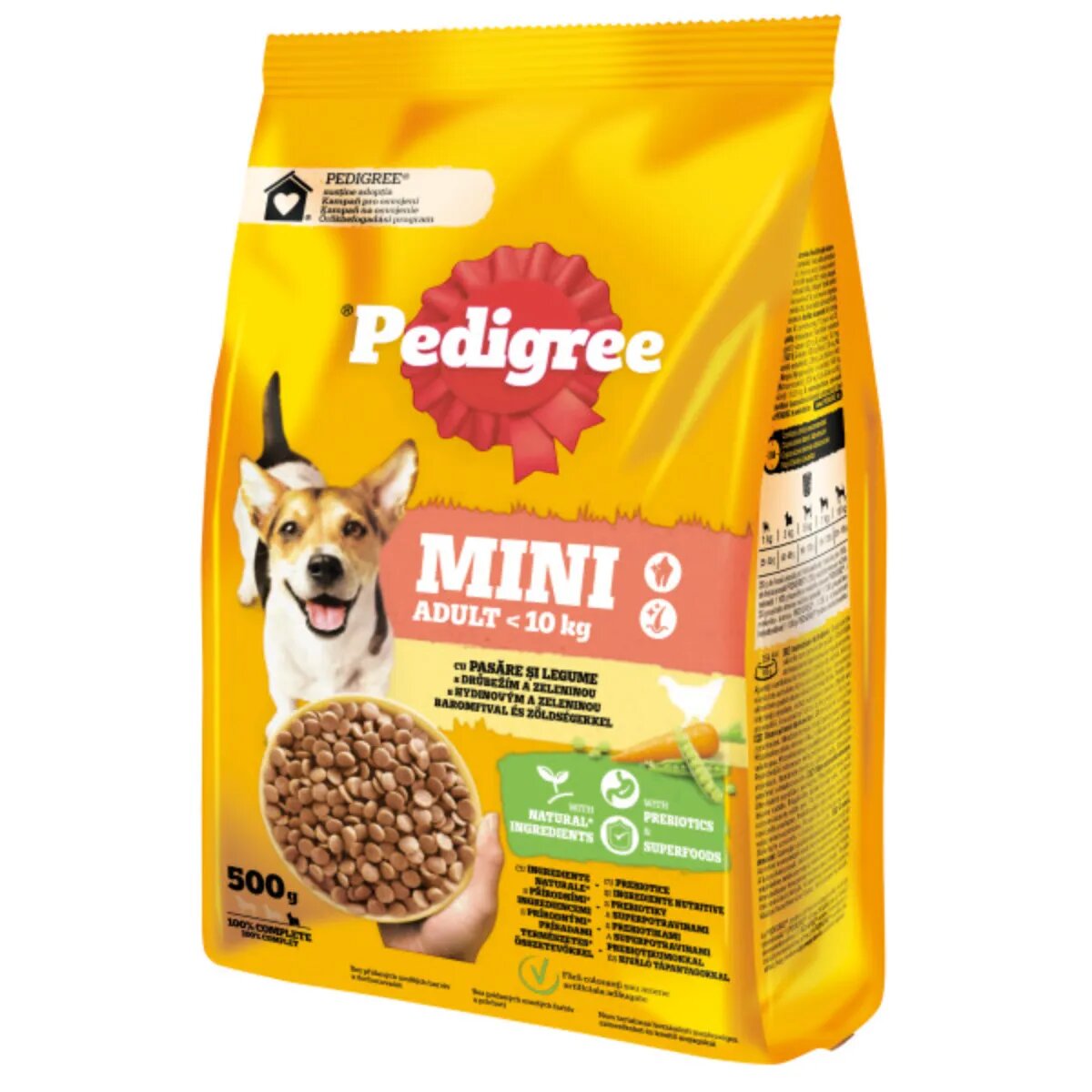 PEDIGREE Mini Adult XS-S Pasăre și Legume hrană uscată câini 500g