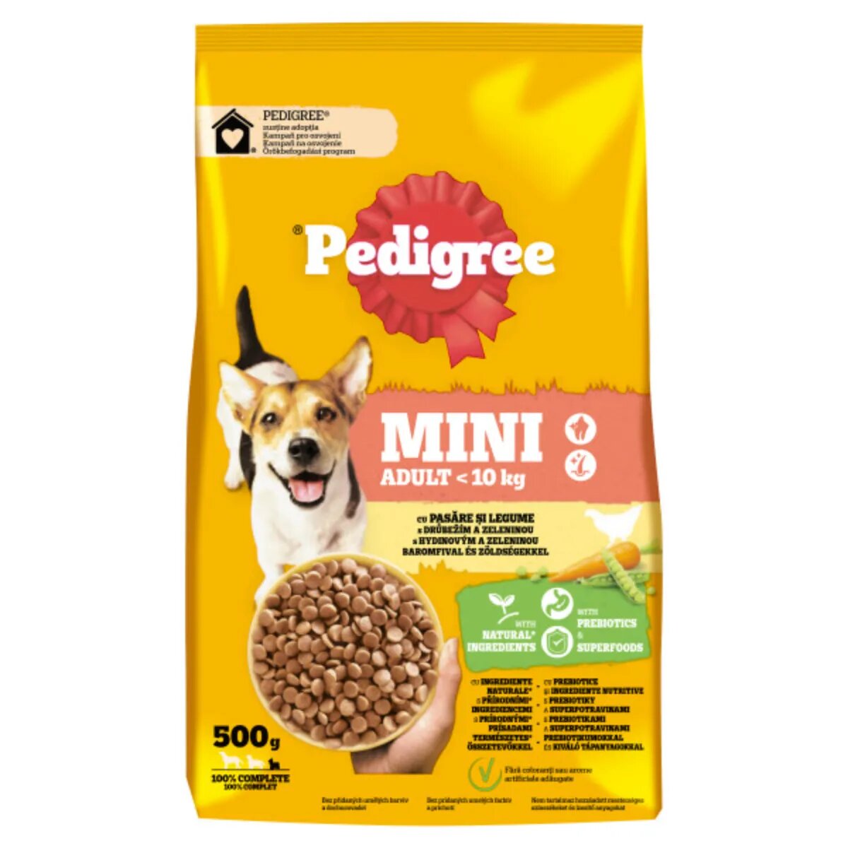PEDIGREE Mini Adult XS-S Pasăre și Legume hrană uscată câini 500g