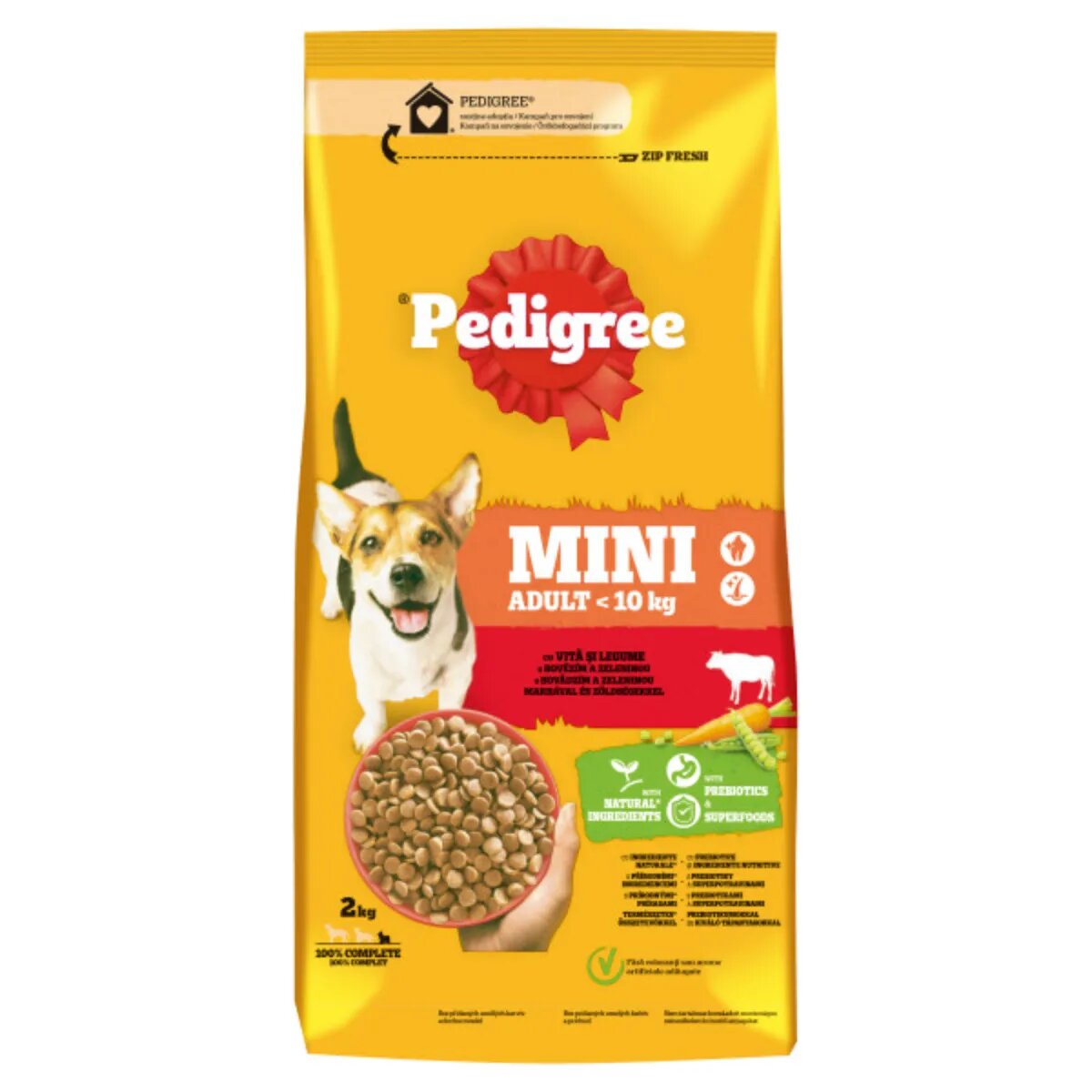 PEDIGREE Mini Adult XS-S Vită și Legume hrană uscată câini 2kg