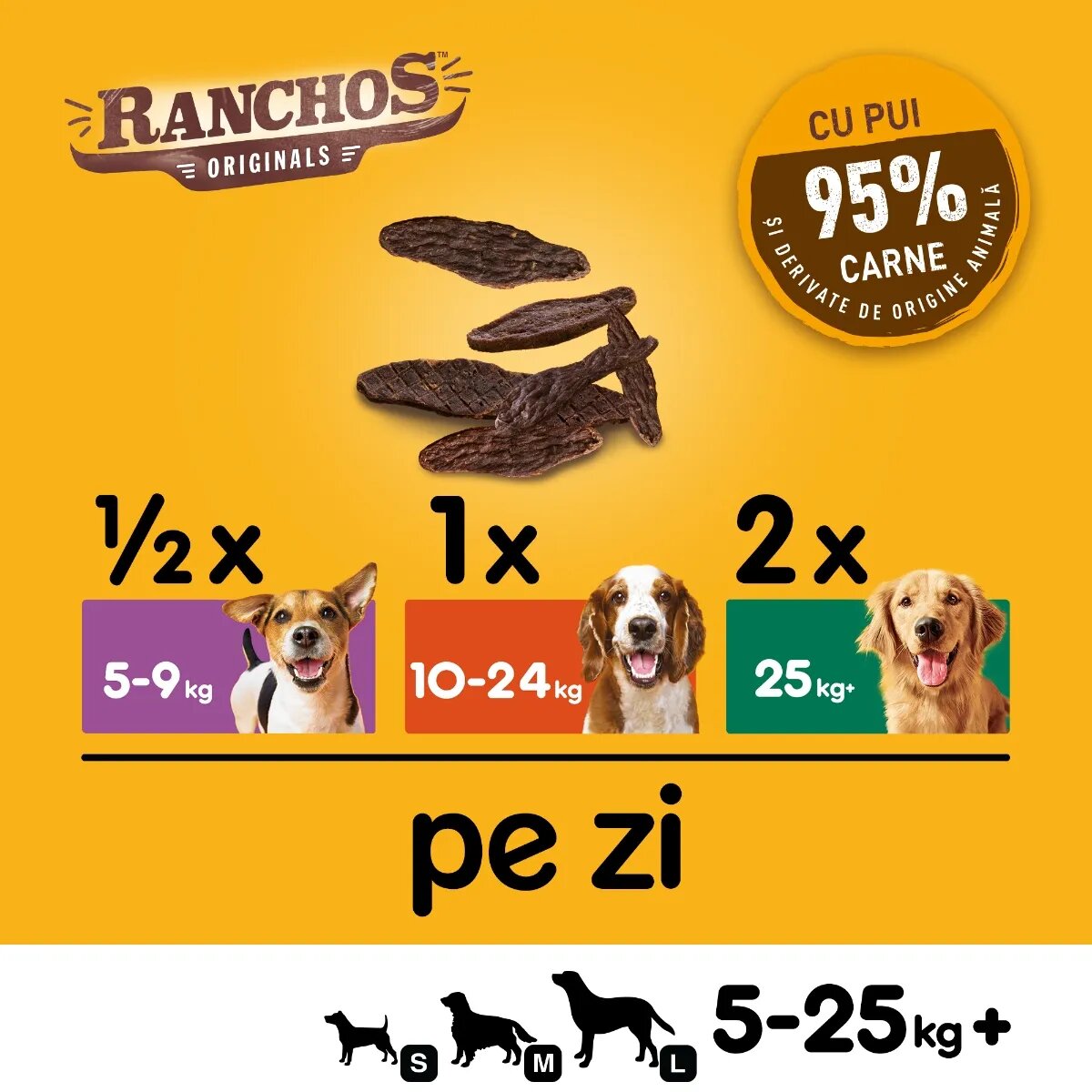 PEDIGREE Ranchos recompense câini fâșii uscate Pui 70g