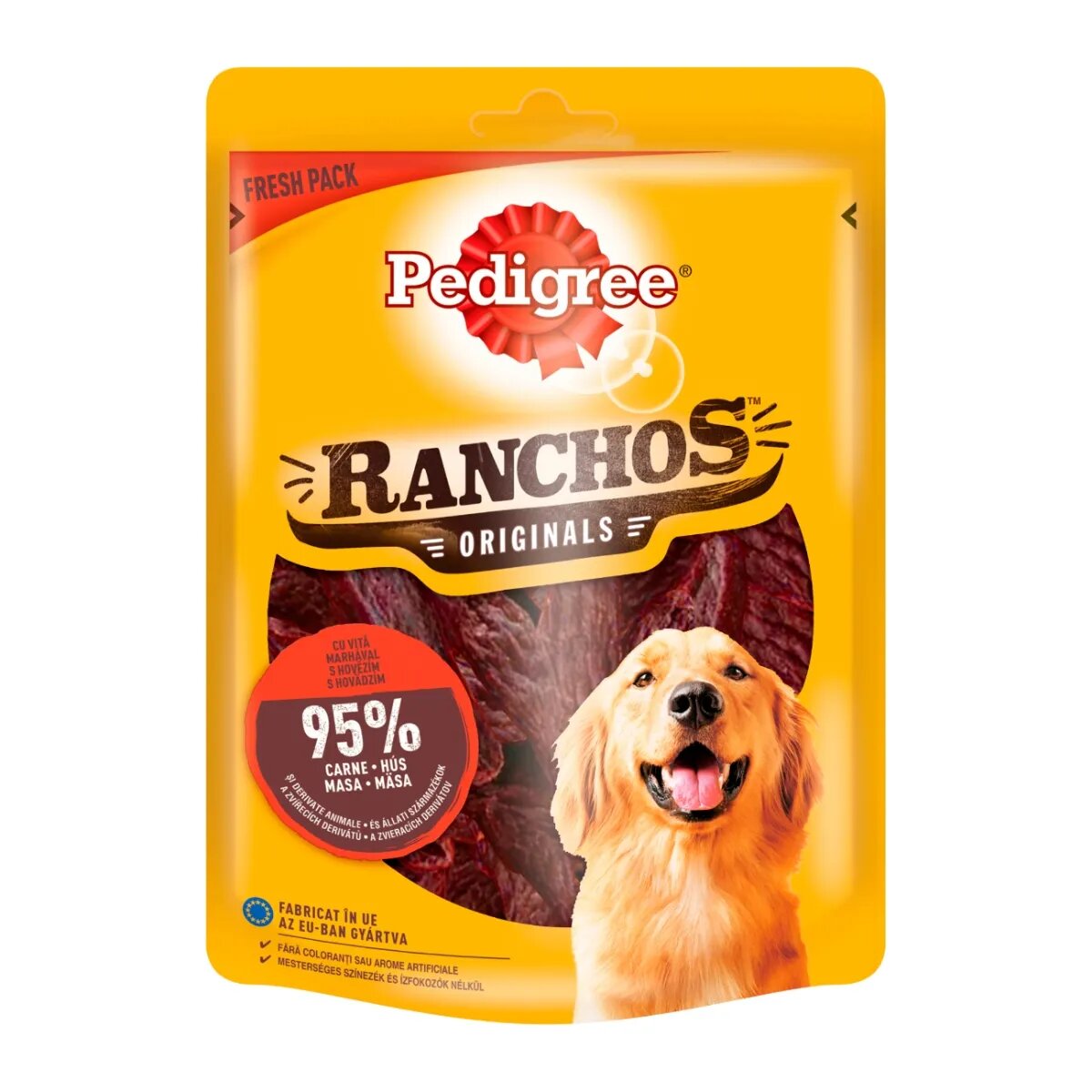 PEDIGREE Ranchos recompense câini fâșii uscate Vită 70g