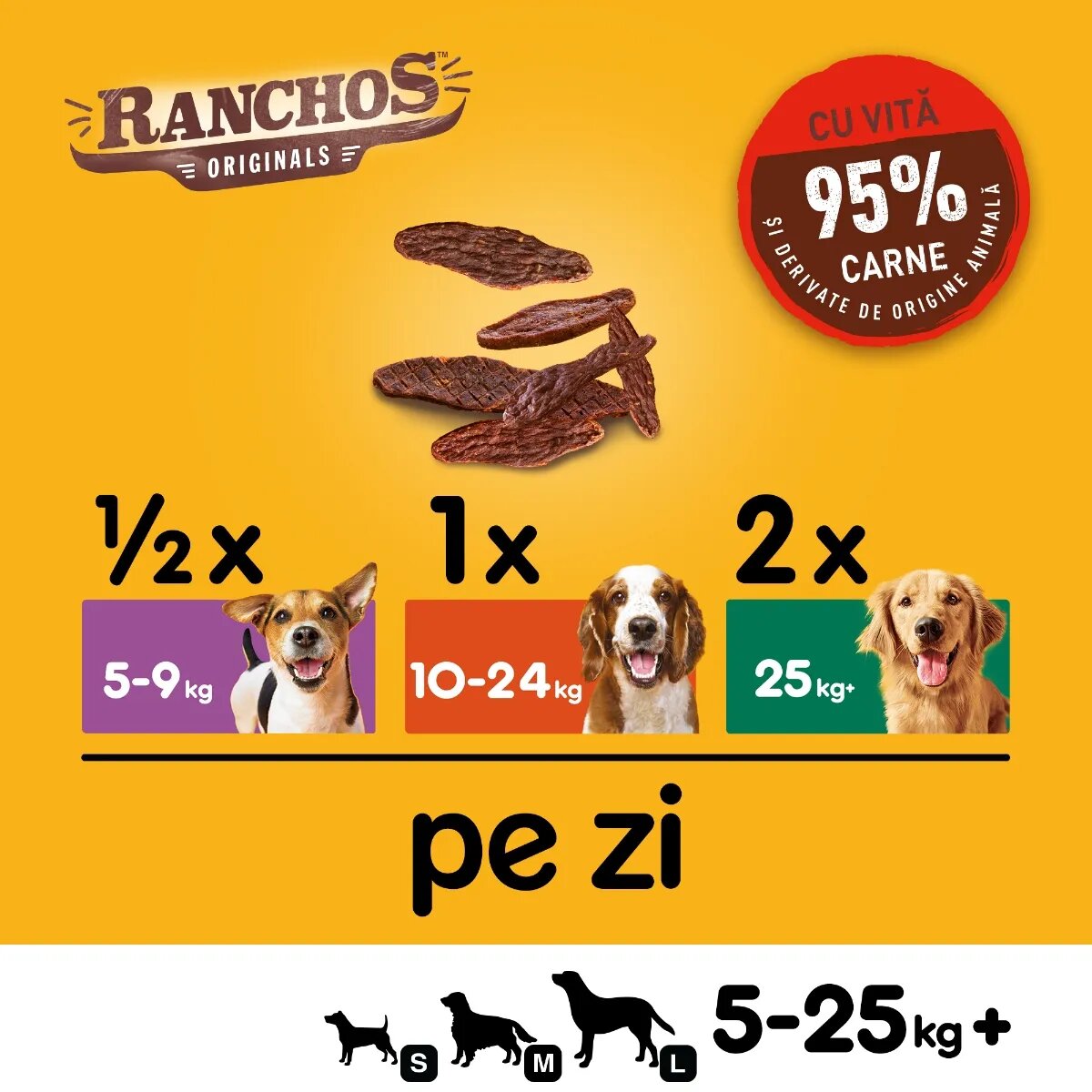 PEDIGREE Ranchos recompense câini fâșii uscate Vită 70g