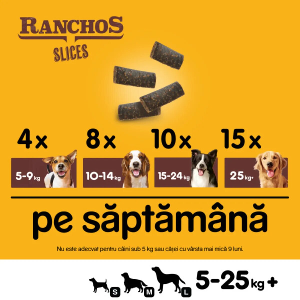 PEDIGREE Ranchos Slices XS-XL Vită punguță recompense câini 60g