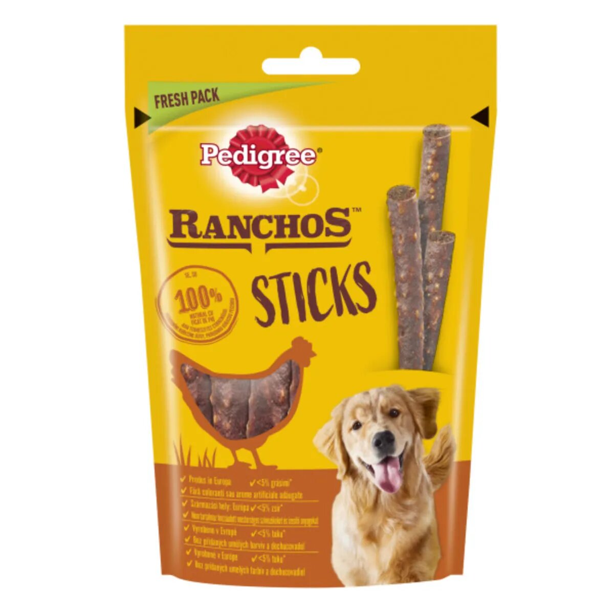 PEDIGREE Ranchos Sticks XS-XL Pui punguță recompense câini 60g