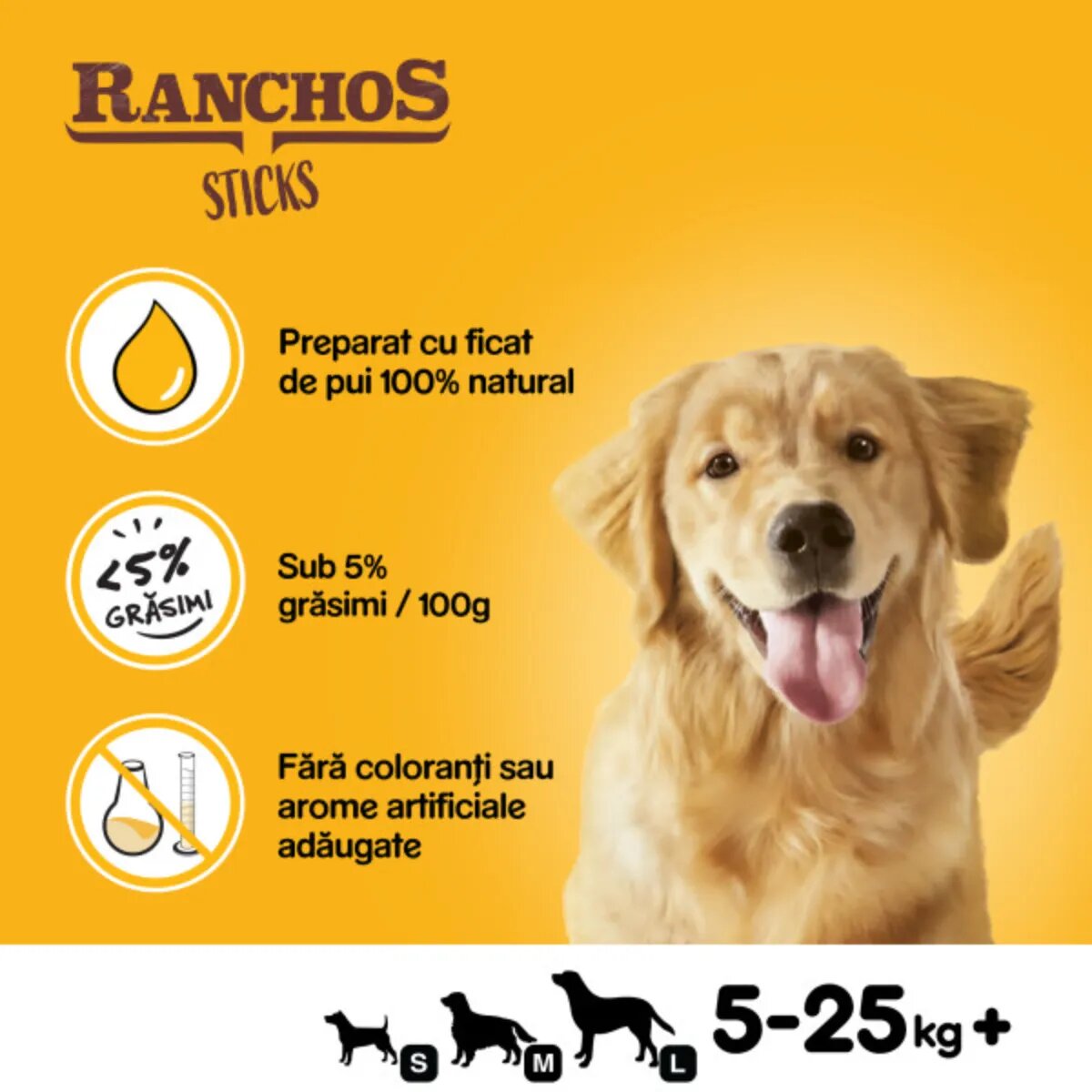PEDIGREE Ranchos Sticks XS-XL Pui punguță recompense câini 60g