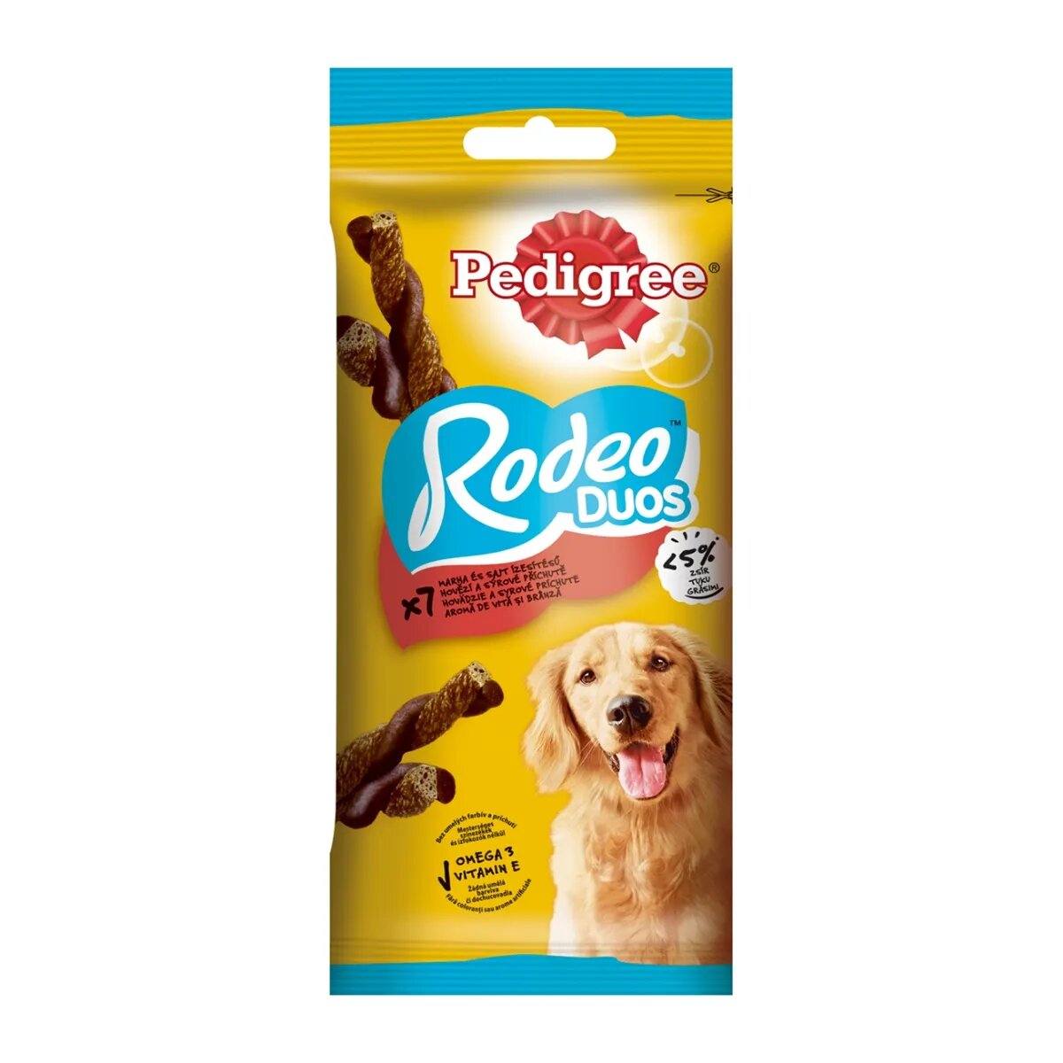 PEDIGREE Rodeo Duos recompense câini batoane Vită și Brânză 7buc