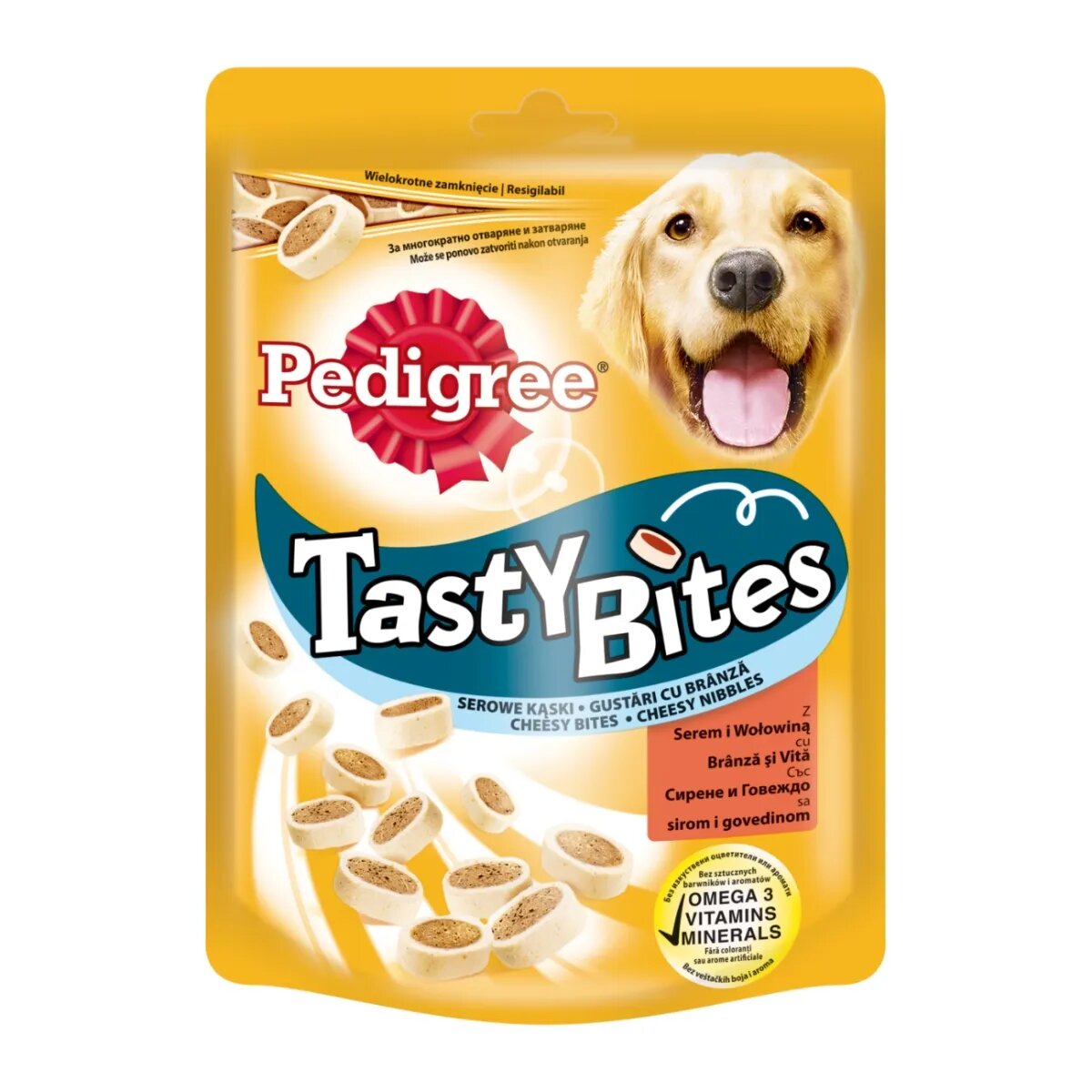 PEDIGREE Tasty Bites recompense câini pernițe cu branză 140g