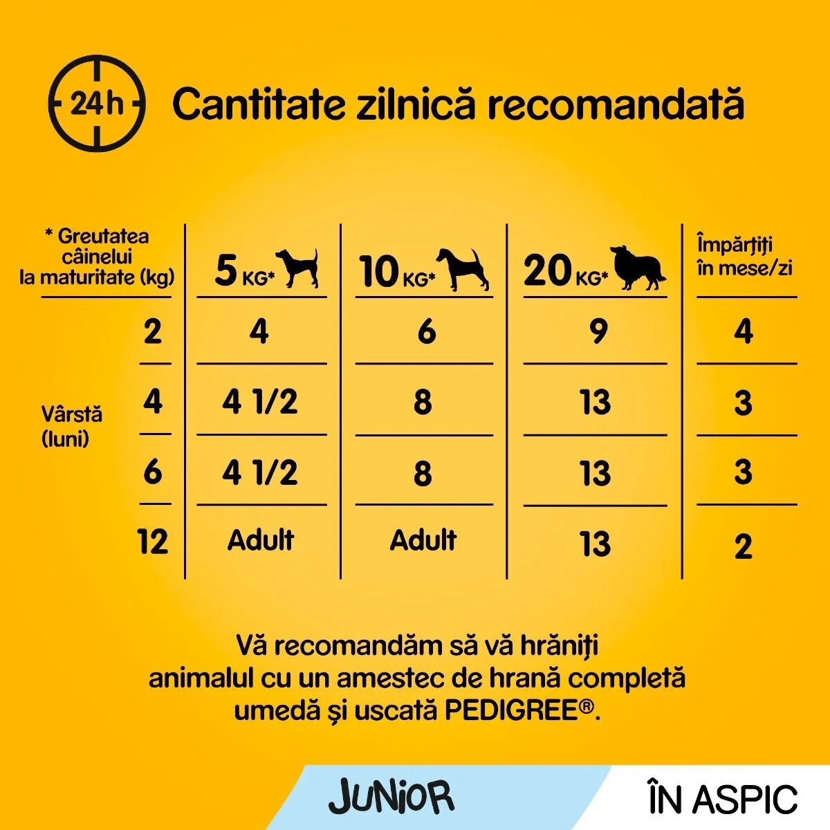 PEDIGREE Vital Protection Junior Multipack 4 arome pachet mixt plic hrană umedă câini junior (în aspic) 100g x 12