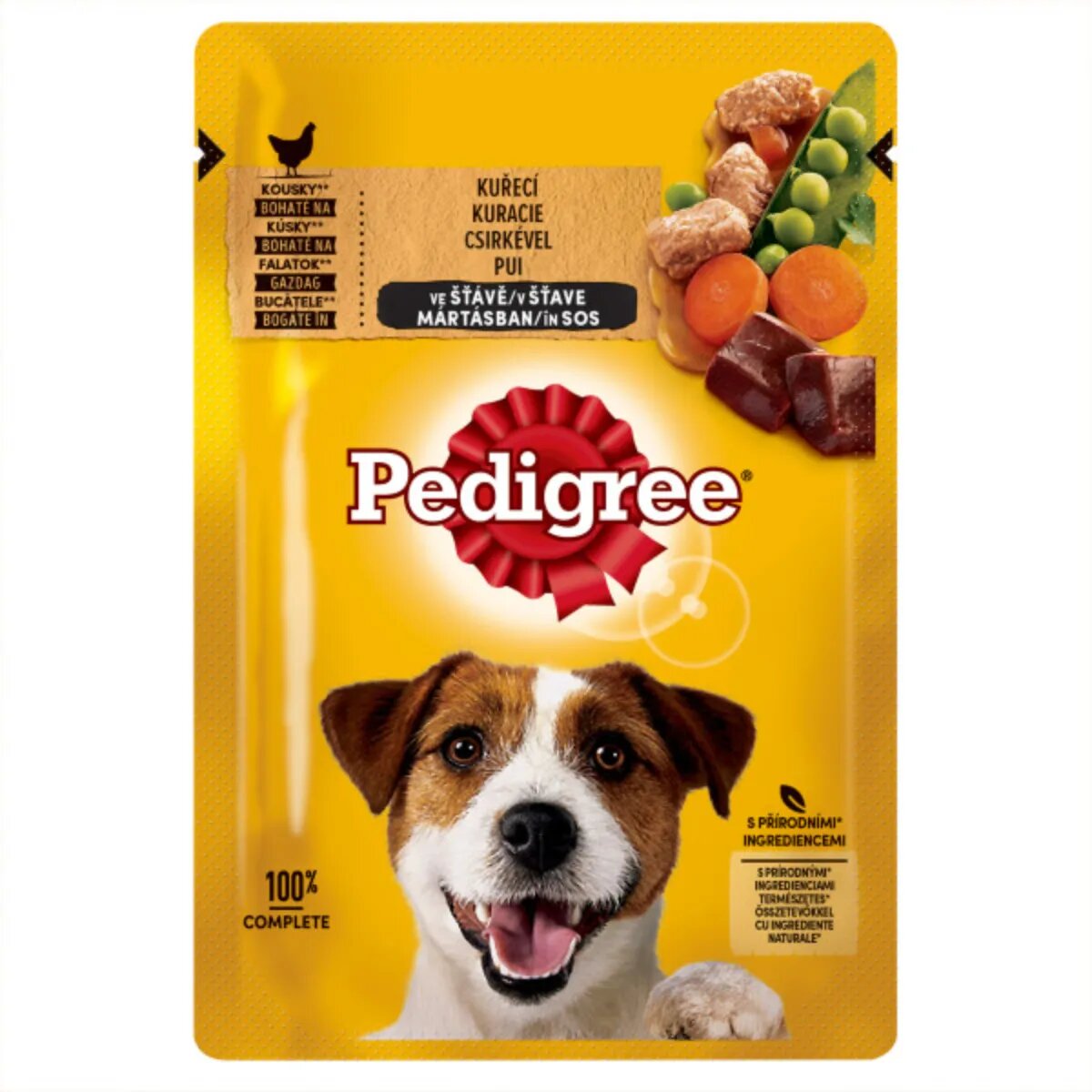 PEDIGREE XS-XL Pui și Legume plic hrană umedă câini (în sos) 100g