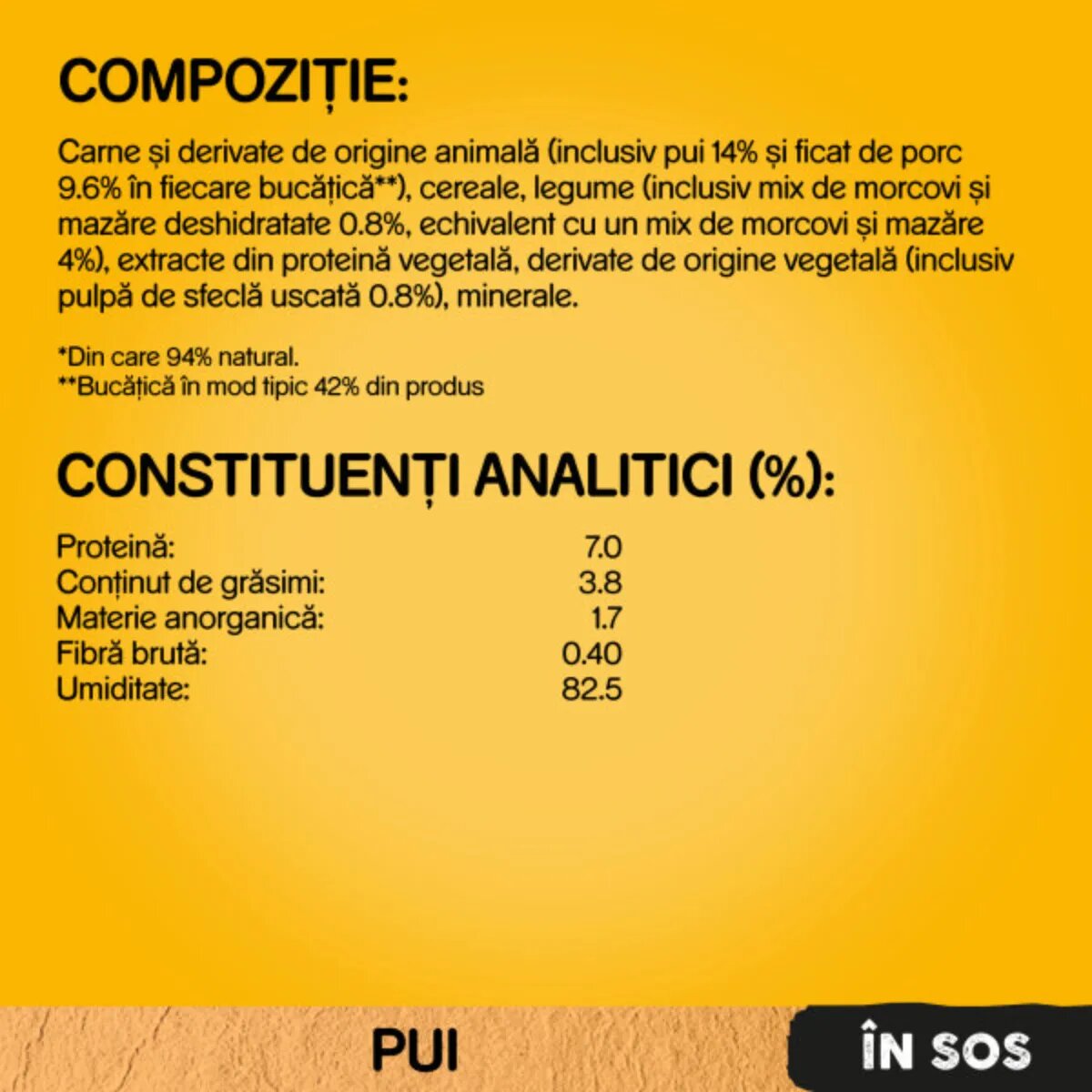 PEDIGREE XS-XL Pui și Legume plic hrană umedă câini (în sos) 100g