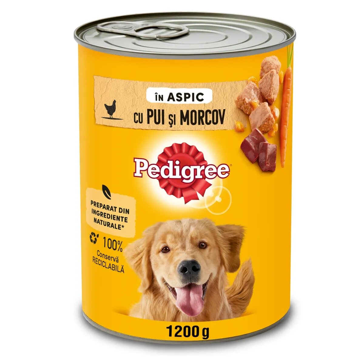 PEDIGREE XS-XL Pui și Morcov conservă hrană umedă câini (în aspic) 1200g