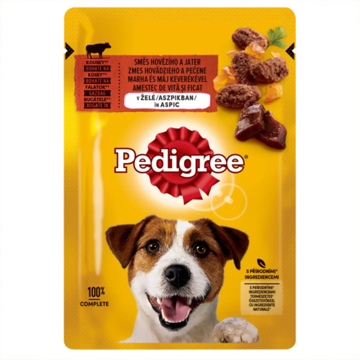 PEDIGREE XS-XL Vită plic hrană umedă câini (în aspic) 100g