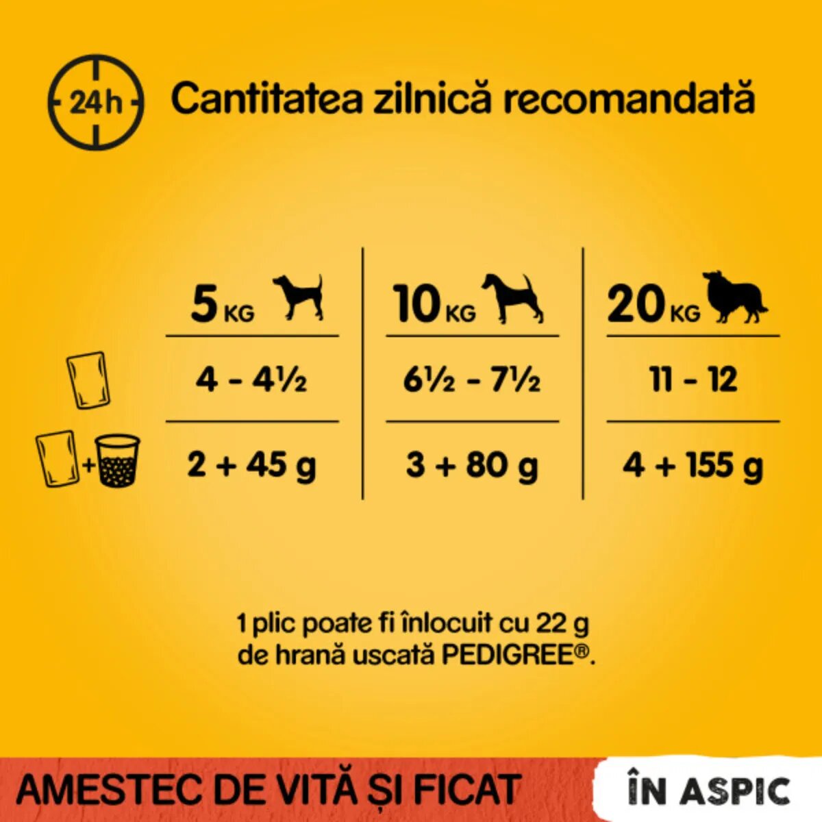 PEDIGREE XS-XL Vită plic hrană umedă câini (în aspic) bax 100g x 24buc