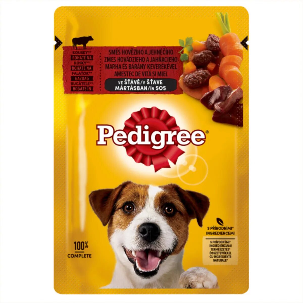 PEDIGREE XS-XL Vită și Miel plic hrană umedă câini (în sos) 100g
