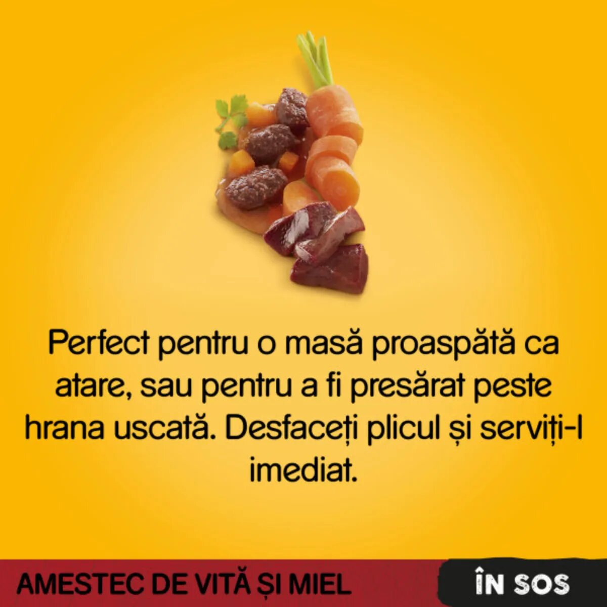 PEDIGREE XS-XL Vită și Miel plic hrană umedă câini (în sos) 100g